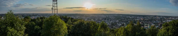 Panorama Fotografie Centra Města Lvova Nebo Lvova Při Romantickém Letním — Stock fotografie