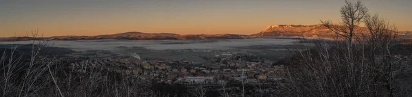 Panorama Ciudad Postojna Eslovenia Mañana Del Invierno Temprano Con Sol — Foto de Stock