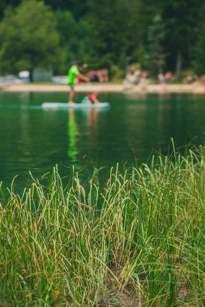 Beau Lac Alpin Vert Jasna Kranjska Gora Est Également Utilisé — Photo