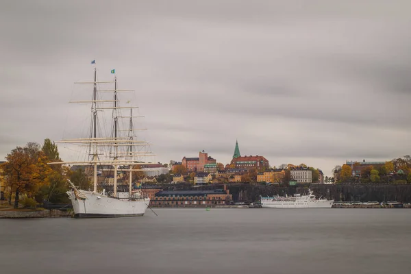 Hostel Ship Sailboat Chapman Stockholm Front Katarina Sofia Area Background — Stock Photo, Image