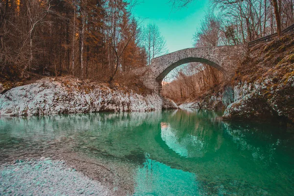 Prachtige Stenen Brug Nadige Nadiza Rivier Genaamd Oude Napoleon Brug — Stockfoto