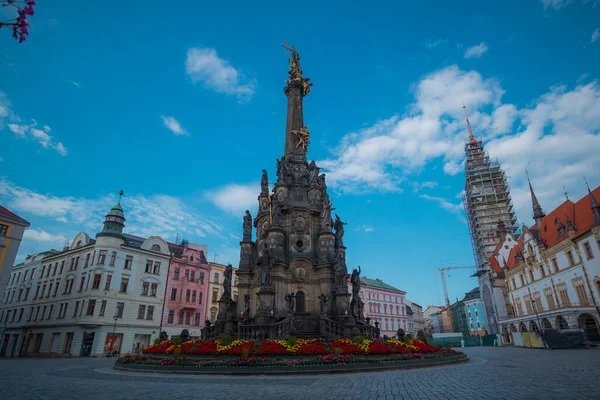 Sloup Nejsvetejsi Trojice Holy Trinity Sculpture Town Square Olomouc Czech — Stock Photo, Image