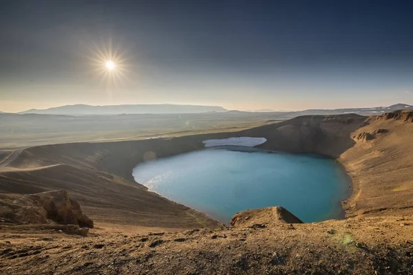 Cratere Viti Nella Zona Krafla Islanda Visto Uno Dei Messaggi — Foto Stock