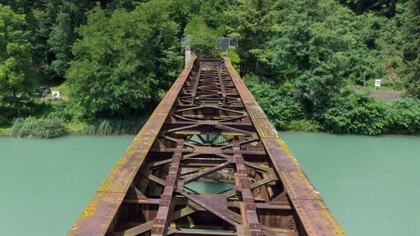 Starý Opuštěný Nebezpečný Železniční Most Dravogradu Kdysi Důležitá Tranzitní Stezka — Stock fotografie