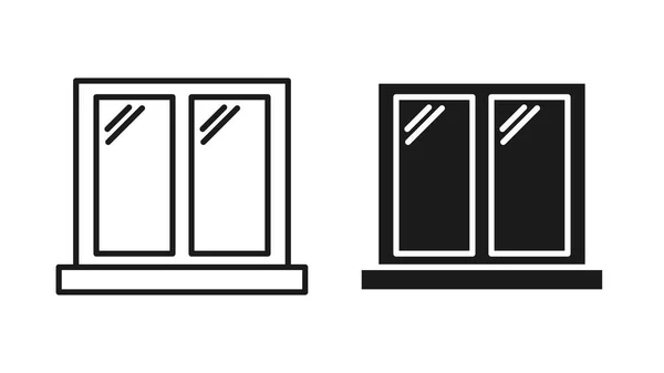 Fenstersymbole Isoliert Auf Weißem Hintergrund Vektorillustration — Stockfoto