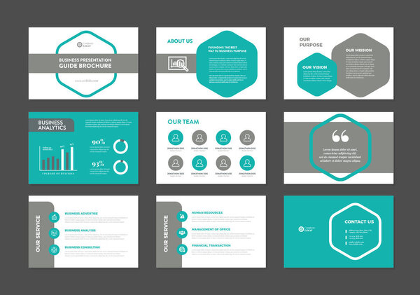 Business Presentation Brochure Guide Design or Powerpoint Slide Template or Sales Guide Slider