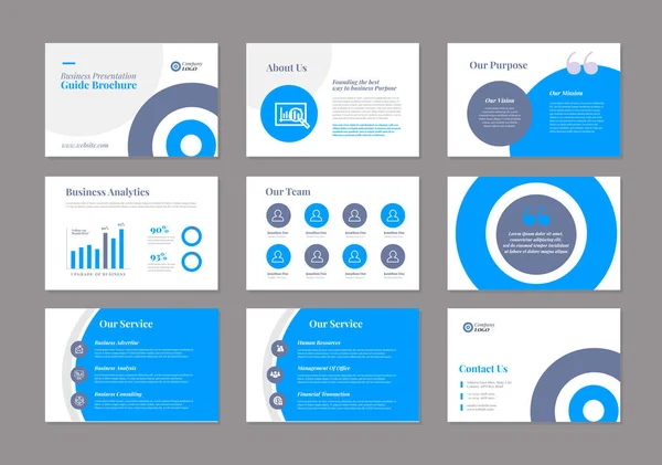 Presentación Negocios Folleto Guía Diseño Powerpoint Slide Template Guía Ventas — Archivo Imágenes Vectoriales