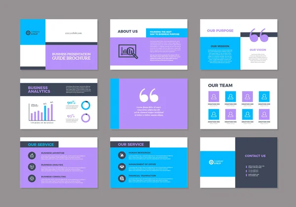 Zakelijke Presentatie Brochure Guide Ontwerp Powerpoint Slide Template Sales Guide — Stockvector