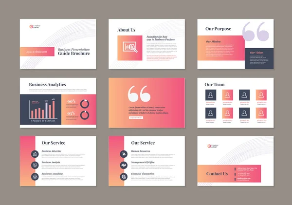 Zakelijke Presentatie Brochure Guide Ontwerp Powerpoint Slide Template Sales Guide — Stockvector