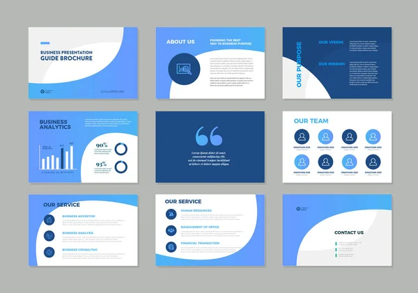 Business Presentation Brochure Guide Design Nebo Powerpoint Slide Template Nebo — Stockový vektor