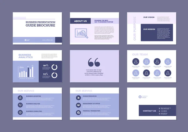 Presentación Negocios Folleto Guía Diseño Powerpoint Slide Template Guía Ventas — Archivo Imágenes Vectoriales