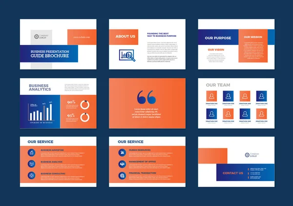 Presentación Negocios Folleto Guía Diseño Powerpoint Slide Template Guía Ventas — Archivo Imágenes Vectoriales