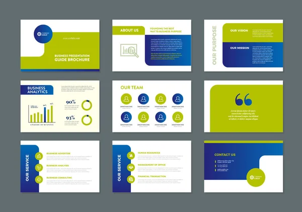 Business Παρουσίαση Οδηγός Σχεδίασης Φυλλάδιο Powerpoint Slide Πρότυπο Οδηγός Πωλήσεων — Διανυσματικό Αρχείο