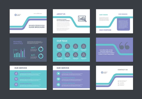 Apresentação Negócios Folheto Guia Design Powerpoint Slide Template Guia Vendas — Vetor de Stock