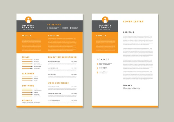 Curriculum Vitae Reanudar Plantilla Diseño Detalles Personales Para Solicitud Empleo — Vector de stock