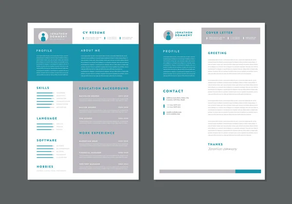 Curriculum Vitae Template Ontwerp Persoonlijke Gegevens Voor Sollicitatie Hervatten — Stockvector