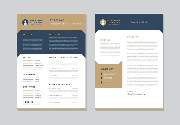 Curriculum Vitae Reprendre Conception Modèle Des Détails Personnels Pour Demande — Image vectorielle