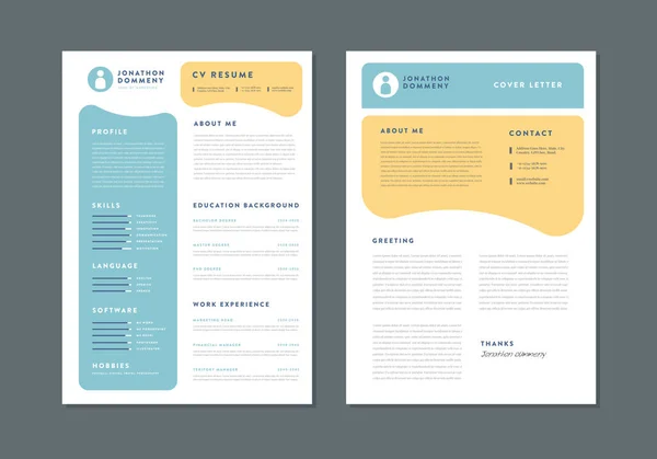 Curriculum Vitae Retomar Projeto Modelo Detalhes Pessoais Para Aplicação Trabalho —  Vetores de Stock