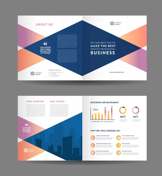 Design Brochura Bifold Negócios Corporativos Modelo Design Folheto Marketing Empresa — Vetor de Stock