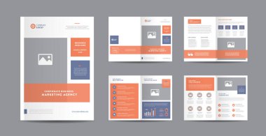 Şirket İş Broşürü Tasarımı veya Yıllık Rapor ve Şirket Profili veya Kitapçık ve Katalog Tasarım Şablonu