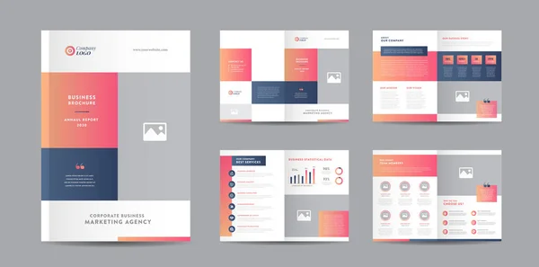 Corporate Business Brochure Ontwerp Jaarverslag Bedrijfsprofiel Brochure Catalogus Ontwerp Template — Stockvector