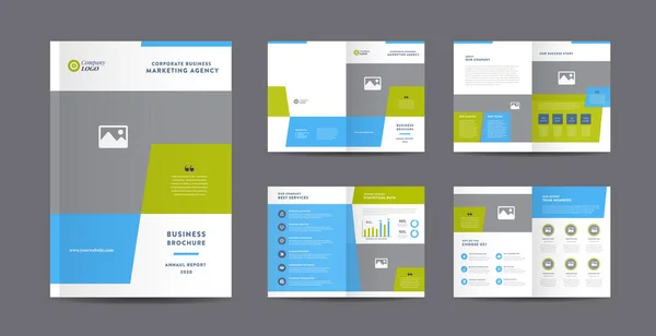 Brochura Negócios Corporativos Design Relatório Anual Perfil Empresa Modelo Desenho — Vetor de Stock