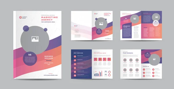 Corporate Business Brochure Design Relazione Annuale Company Profile Booklet Catalogo — Vettoriale Stock