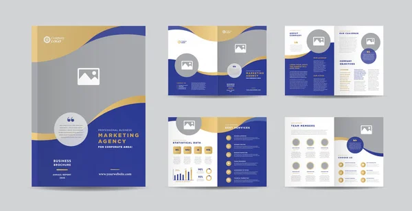 Корпоративный Бизнес Брошюра Дизайн Годовой Отчет Профиль Компании Шаблон Буклета — стоковый вектор
