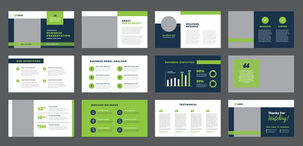 Presentazione Aziendale Brochure Guide Design Powerpoint Slide Template Sales Guide — Vettoriale Stock