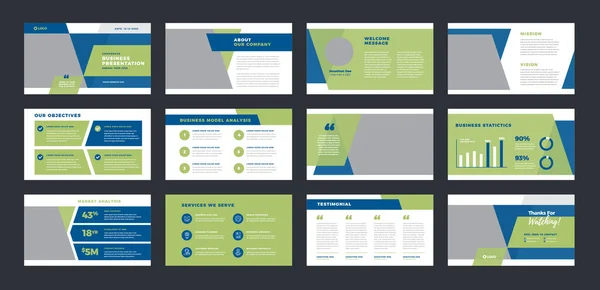 Presentazione Aziendale Brochure Guide Design Powerpoint Slide Template Sales Guide — Vettoriale Stock