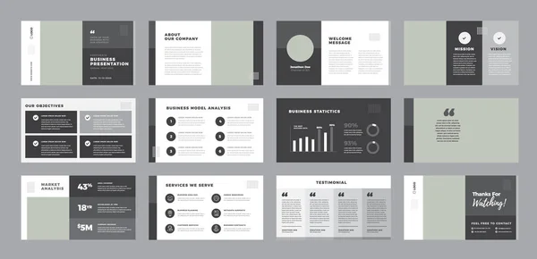 Presentazione Aziendale Brochure Guide Design Powerpoint Slide Template Sales Guide — Vettoriale Stock