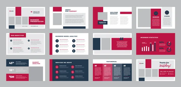 Business Presentation Brochure Guide Design Nebo Powerpoint Slide Template Nebo — Stockový vektor