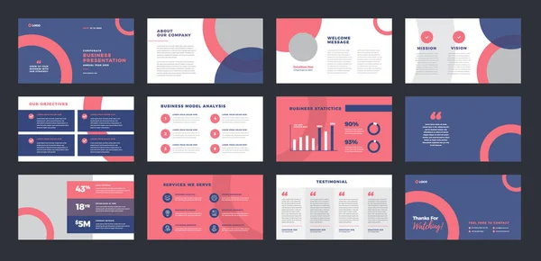 Business Presentation Brochure Guide Design Powerpoint Slide Template Sales Guide — Stock Vector