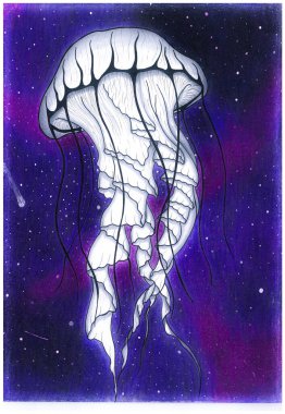 uzay denizanası çizimi