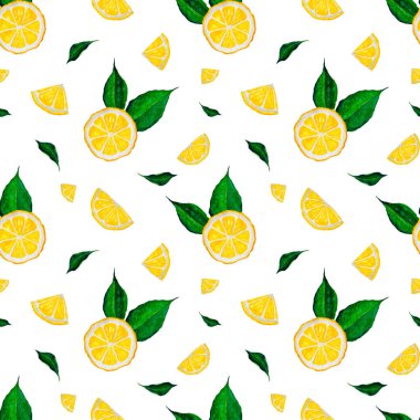 4055 Limonlu Dilimsiz Sulu Renkli Desen İzleme Duvar Kağıdı