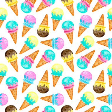 8018 Dondurmalı sulu boya, pürüzsüz desen, el çizimi