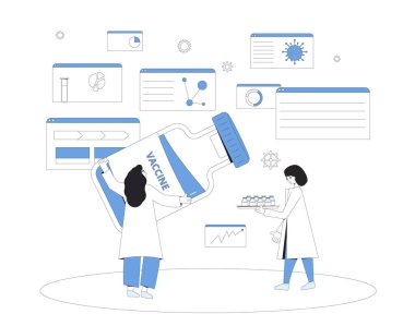 Aşı, konsepti düzeltir. Coronavirus tedavisi tamamen gelişti. Corona virüs enjeksiyon testi. Laboratuvar bulgusu önleme. Doktorlar covid tıp adayının 3. aşama çalışmasını tamamladı. 