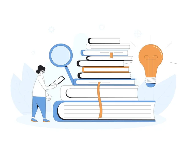 Pengetahuan Penelitian Ilmiah Pendidikan Dan Pembelajaran Siswa Dengan Buku Persiapan - Stok Vektor