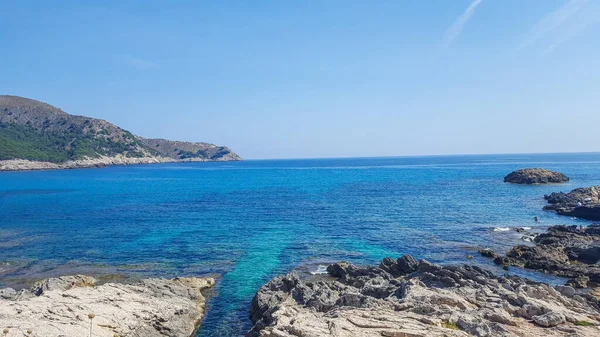 Cala Agulla Mallorca海滩 有海湾 — 图库照片