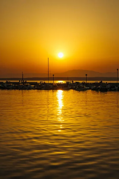 Coucher Soleil Dans Port Crikvenica Croatie — Photo