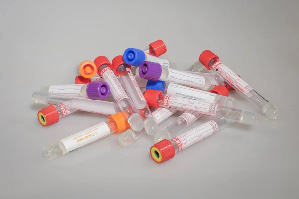 Tubos Análisis Sangre Coloridos Granel — Foto de Stock