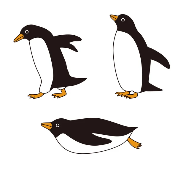 Пінгвіни з різних позах — стоковий вектор