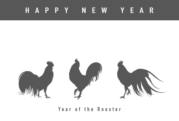 Año del gallo Tarjeta de Año Nuevo — Archivo Imágenes Vectoriales