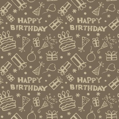 Doğum günü hediyeler ve pasta desenle