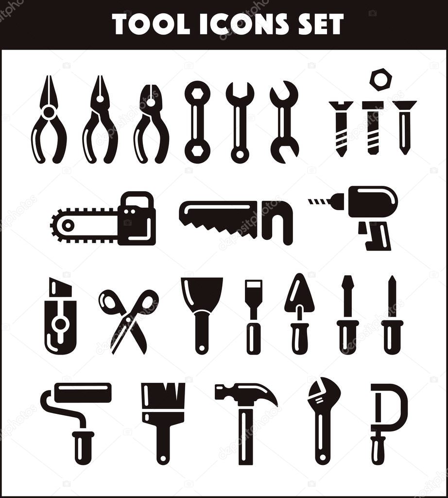 tool (carpenter's tools) icons set
