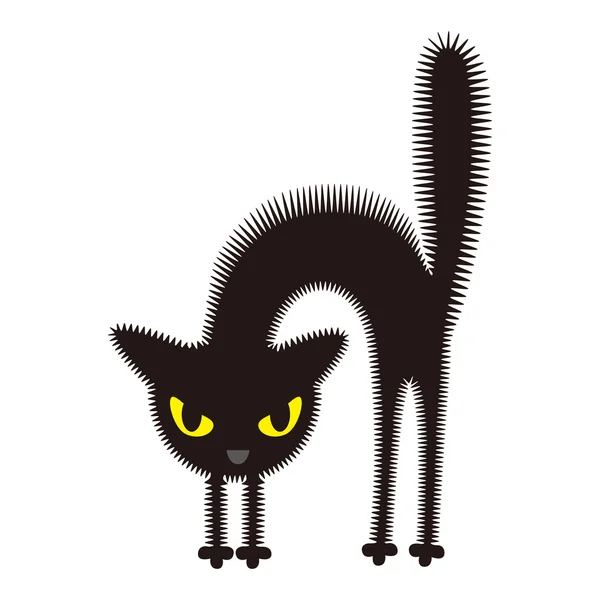 Gato preto irritado —  Vetores de Stock