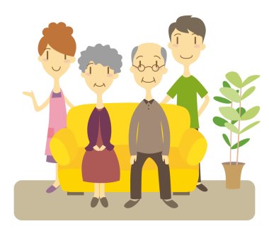 Two generation family clipart