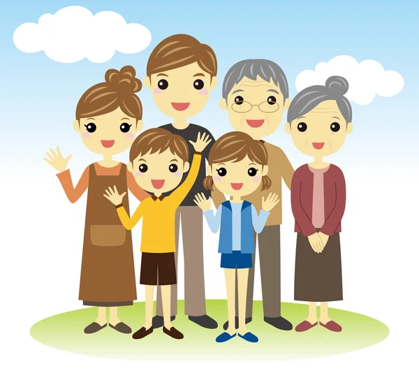 Familj i tre generationer — Stock vektor