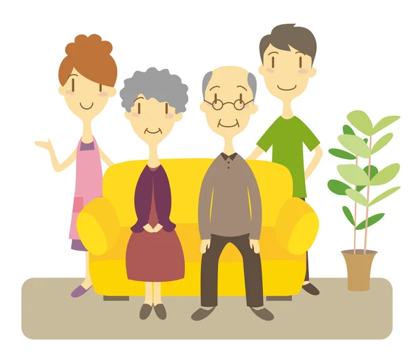 Familia de dos generaciones — Vector de stock