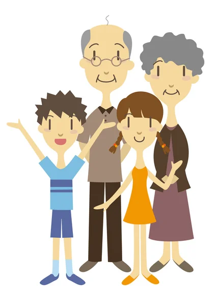 Grandparents and grandchildren — Stock Vector